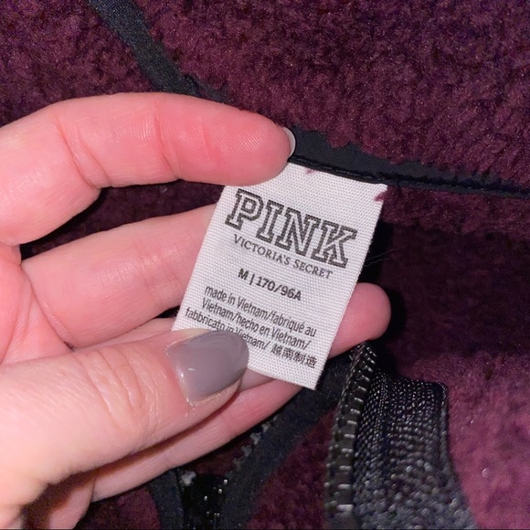 PINK by Victoria Secret 3/4 zip Sherpa pullover - Picture 3 of 3